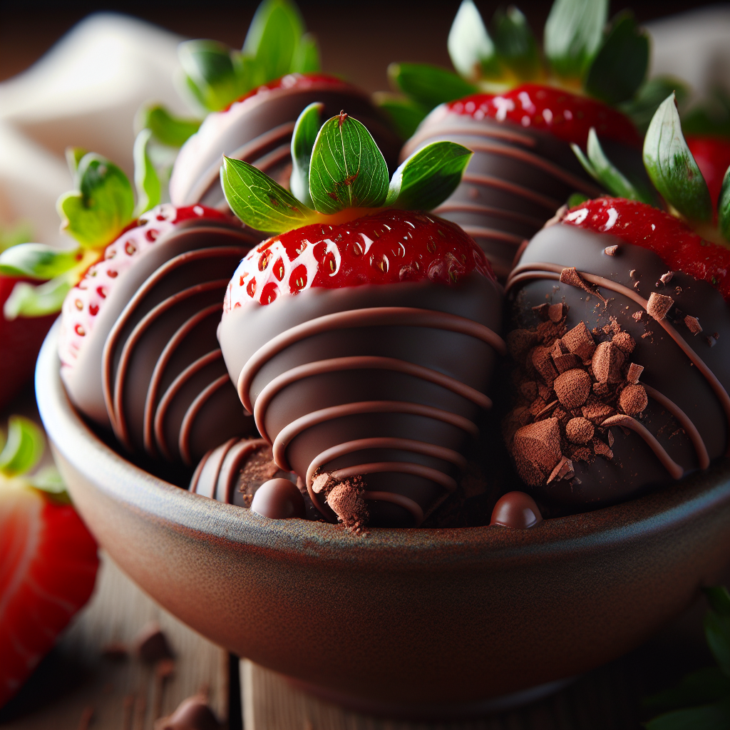 Chokladfyllda jordgubbsdrömmar: En himmelsk kombination av saftiga jordgubbar och len choklad som smälter i munnen