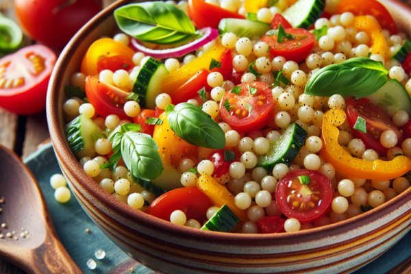 Pärlcouscous Perfektion: En Färgsprakande Sallad för Sinnen och Smaklökar