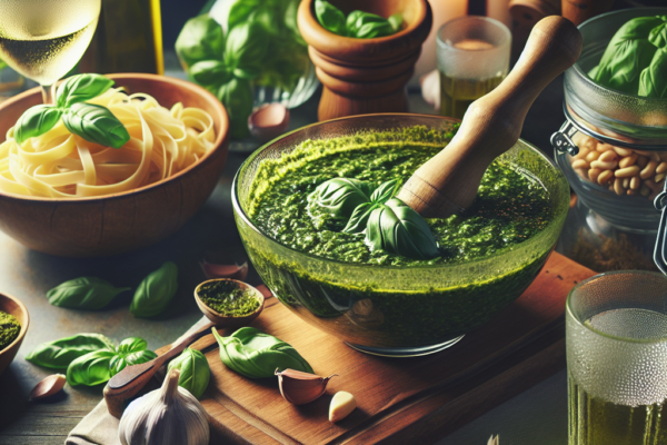 Pesto Bliss: En Färgsprakande Sallad med Hemlagad Pesto som Stjärningrediens