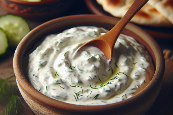 Frisk och krämig tzatziki med en twist av dill och citron