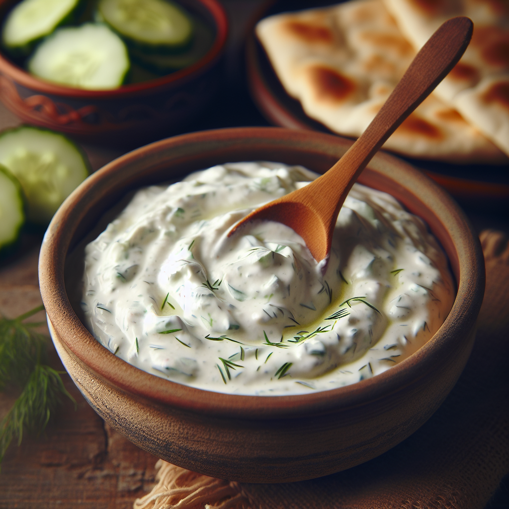 Frisk och krämig tzatziki med en twist av dill och citron