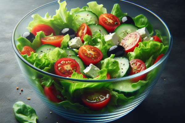 Gröna drömmar: En färgsprakande och näringsrik sallad med krispiga grönsaker, saftiga bär och en himmelsk dressing